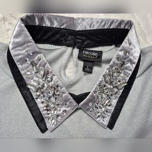 Nicole by Nicole Miller Embellished Collar Top